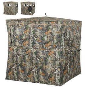 Hunting Blind for 2 Person, See Through Pop Up Blind with 270-Degree View, Windows for Deer Hunting, Camouflage