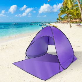 Pop Up Beach Tent Shade Shelter Anti-UV Automatic Pop Up Waterproof Tent Canopy for 2/3 Man with Net Window Storage Bag