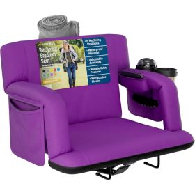 Alpcour Premium Reclining Stadium Seat For Bleachers With Back Support (Option: Purple-25Wide)