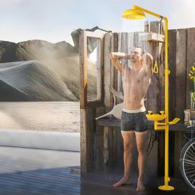 Emergency Shower Eye Wash Station Combination OSHA-Approved Eyewash Unit Yellow (Option: Yellow)
