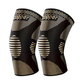 1 Pair Copper Knee Pads Ultimate Shock-Absorbing Gear For Men & Women Superior Knee Support For Sports Yoga Fitness Basketball (Option: XXL)